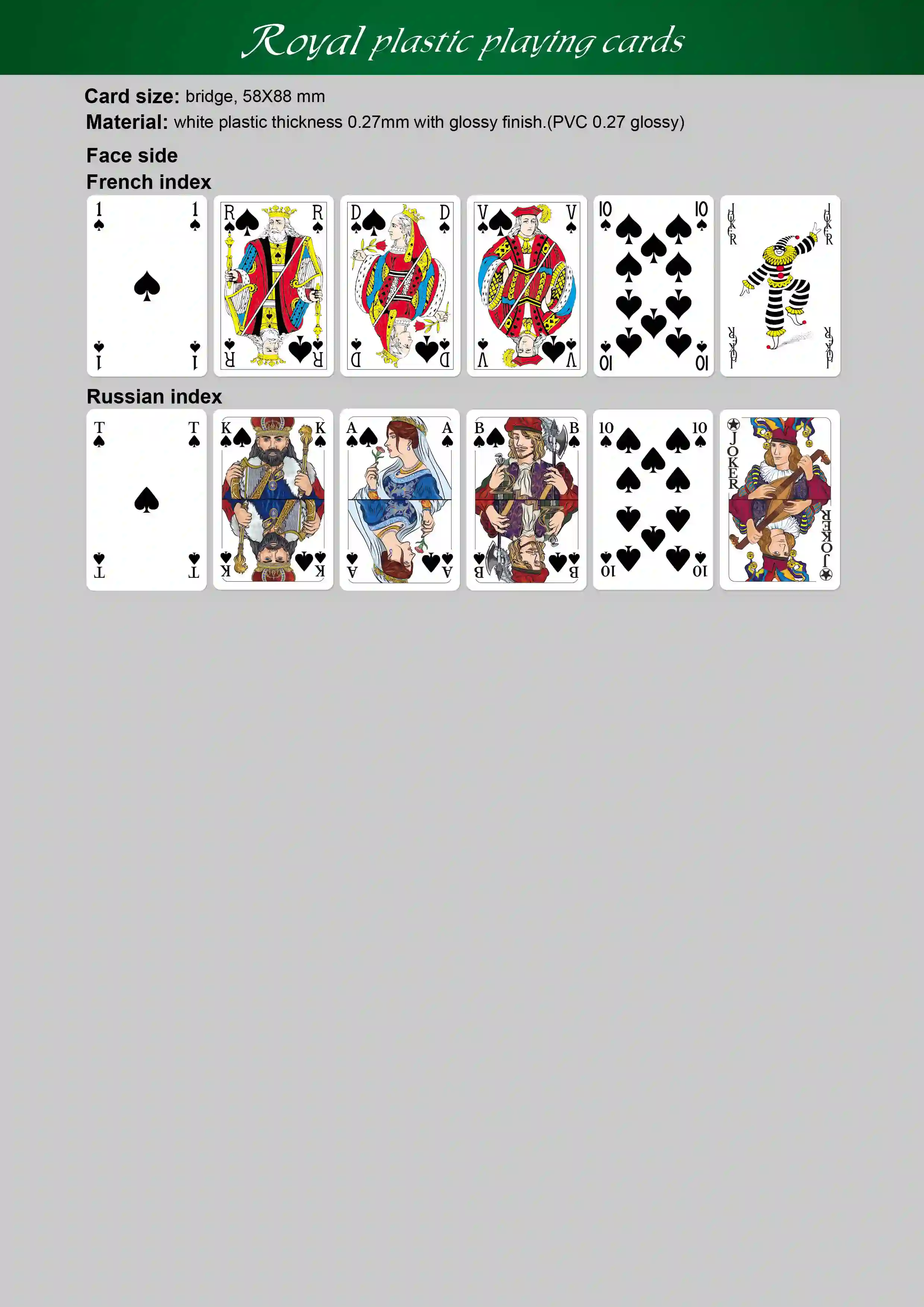 ROYAL Plastic Playing Cards - 4 Corner Index